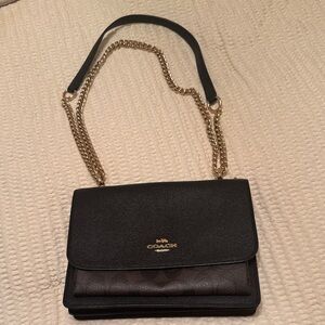 Coach Black Crossbody Bag with Gold Chain